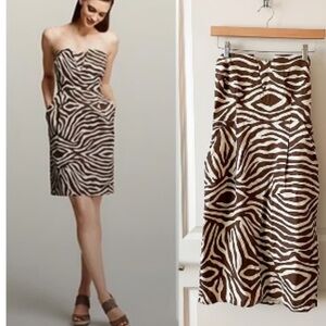 Kate Spade Brown and Cream Strapless Dress